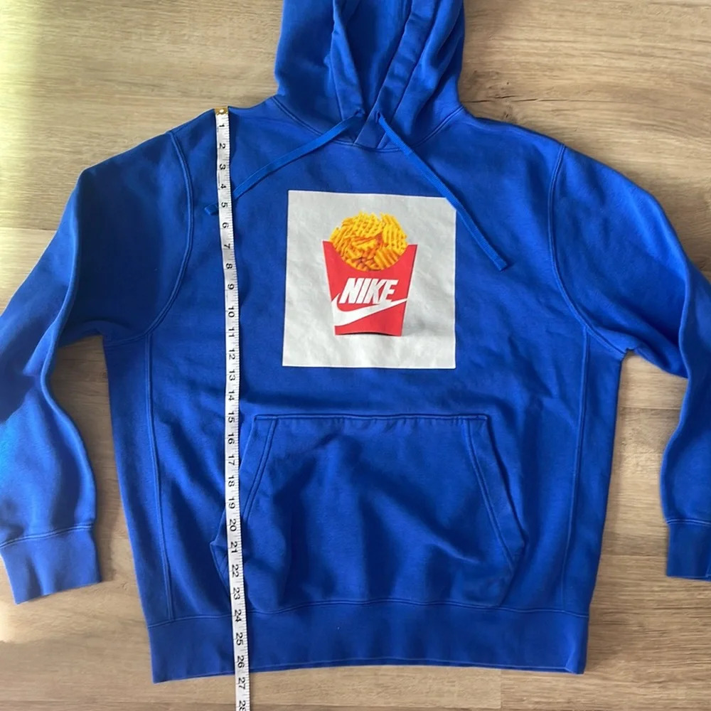 NIKE Mens Waffle Fries Blue Pullover Sweatshirt Hoodie Size L - Picture 4 of 9
